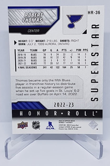 2022-23 Upper Deck Superstar Honor Roll Robert Thomas Blues