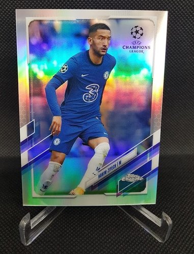 2 Card Lot 2021 Topps Chrome Hakim Ziyech Chelsea Base & Refractor
