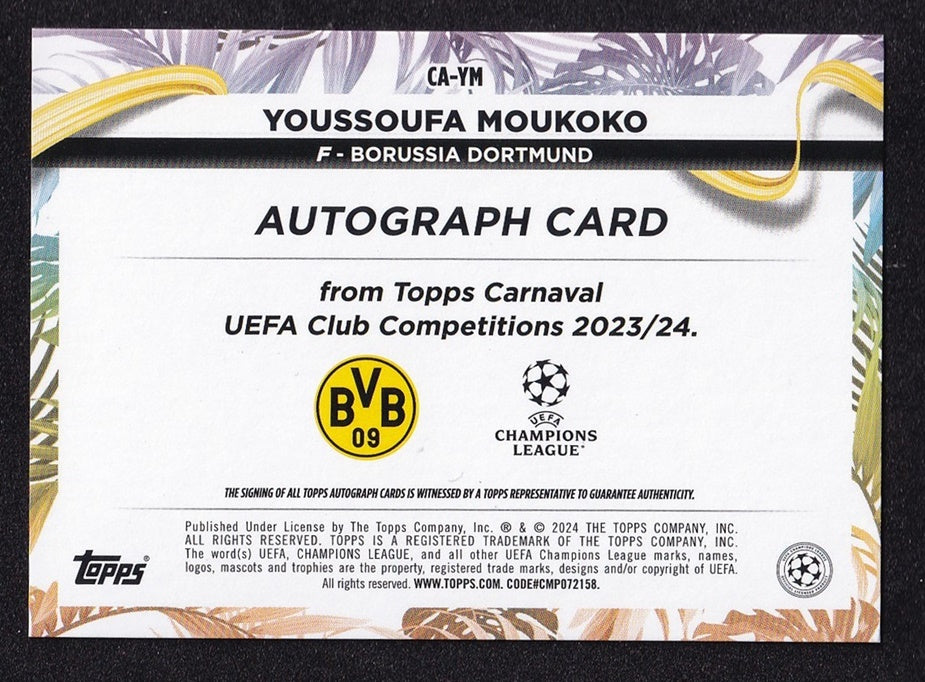 2023-24 Topps Carnaval UEFA AU Youssoufa Moukoko Borussia Dortmund