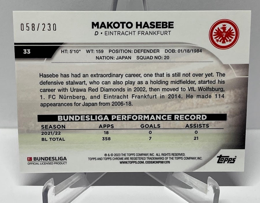 2022-23 Topps Chrome Makoto Hasebe Frankfurt 058/230 #33