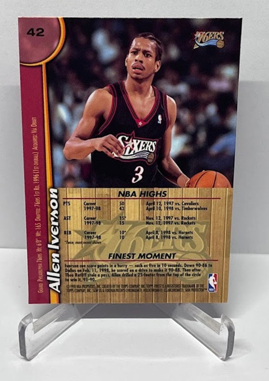 1998 Topps Finest Allen Iverson Philadelphia 76ers #42