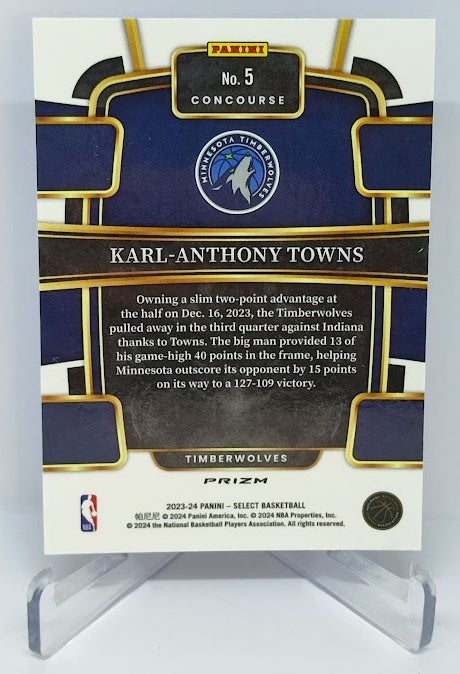 2023-24 Panini Select Cracked Ice Prizm Karl-Anthony Towns Timberwolves #5