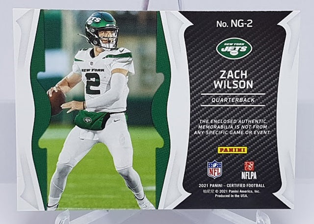 2021 Panini Certified New Generation jersey RC Zach Wilson Jets 037/149