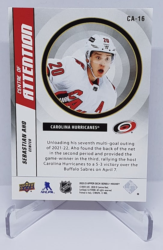 2022-23 Upper Deck Centre of Attention Sebastian Aho Hurricanes