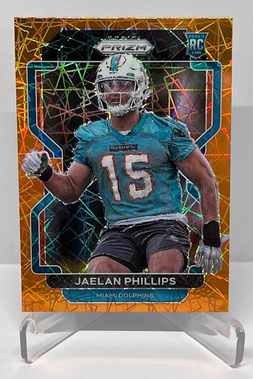 2021 Panini Prizm Orange Laser RC Jaelan Phillips Dolphins #377