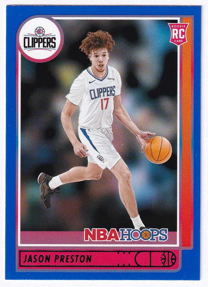 2021-22 Panini Hoops Blue RC Jason Preston Clippers #242