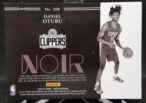 2020-21 Panini Noir RC Daniel Oturu Clippers 97/99 #308