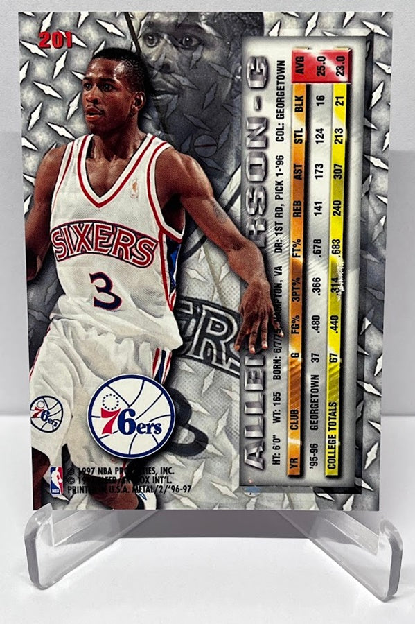 1996-97 Fleer Metal Rookie Allen Iverson Philadelphia 76ers #201