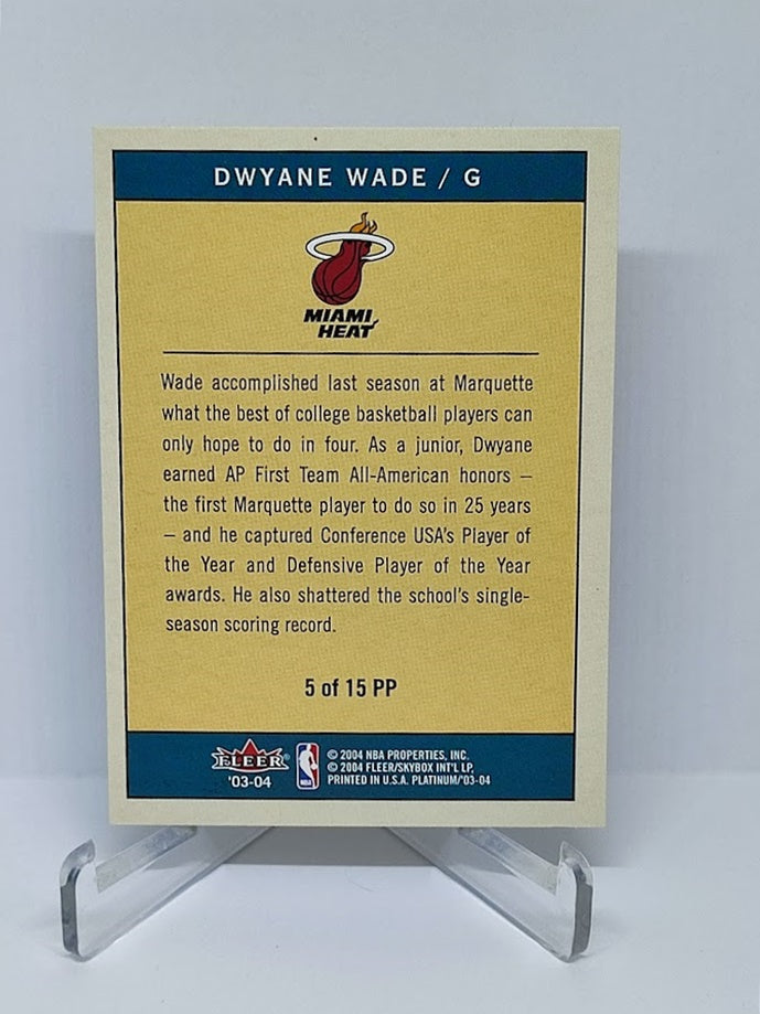 2003-04 Fleer Platinum Portraits RC Dwyane Wade Miami Heat