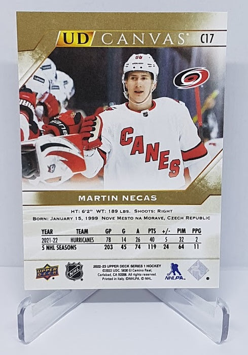2022-23 Upper Deck Canvas Martin Necas Hurricanes