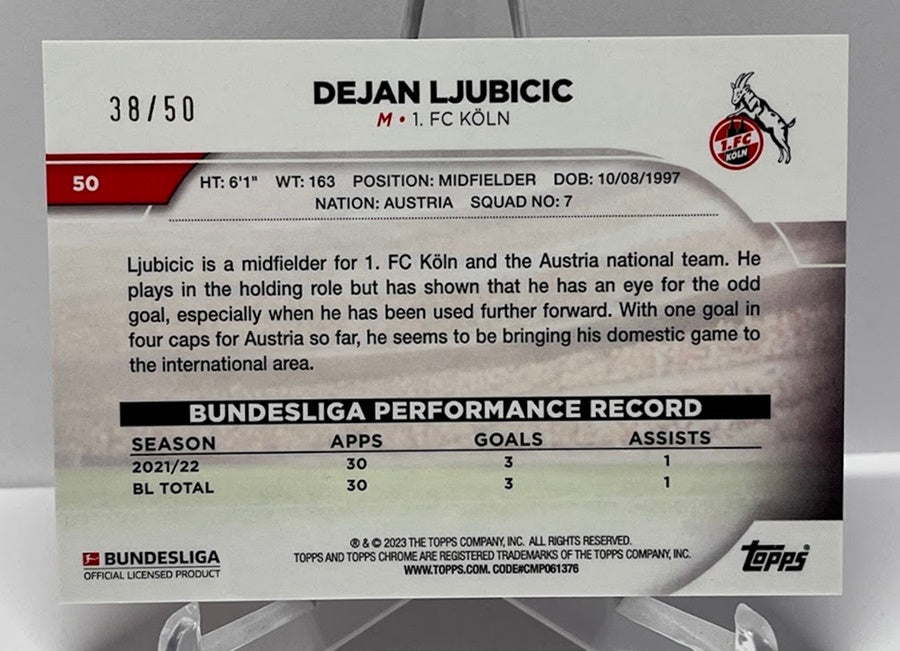 2022-23 Topps Chrome Dejan Ljubicic 1. FC Köln 38/50 #50