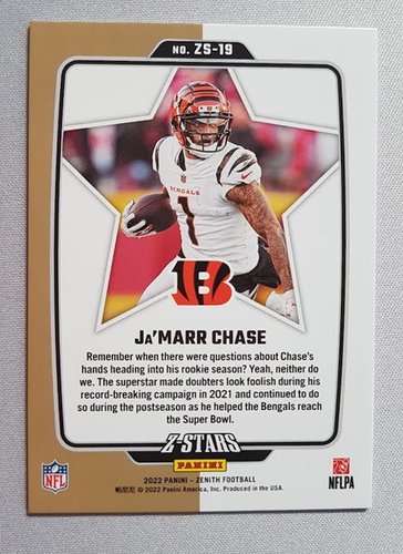 2022 Panini Zenith Z-Stars Ja'Marr Chase Bengals