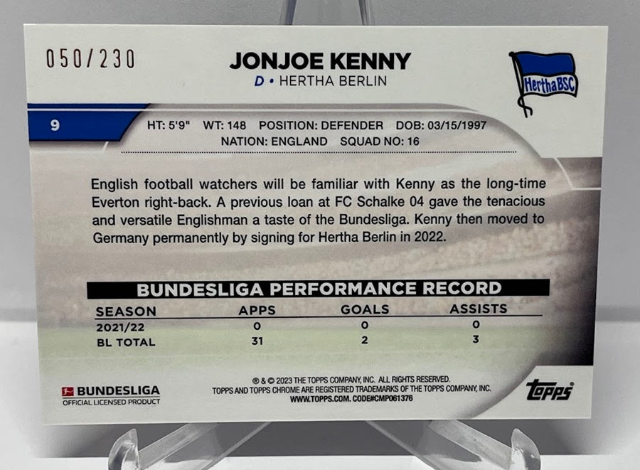 2022-23 Topps Chrome JonJoe Kenny Hertha BSC 050/230 #9
