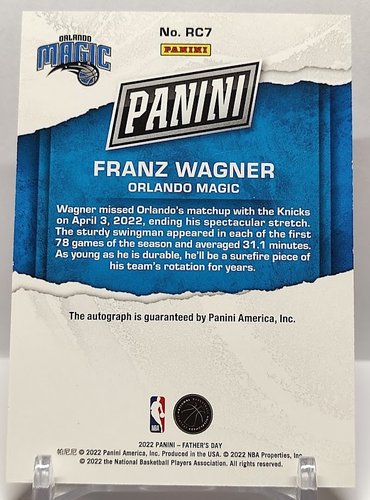 2022 Panini Father´s Day AU RC Franz Wagner Magic 09/25