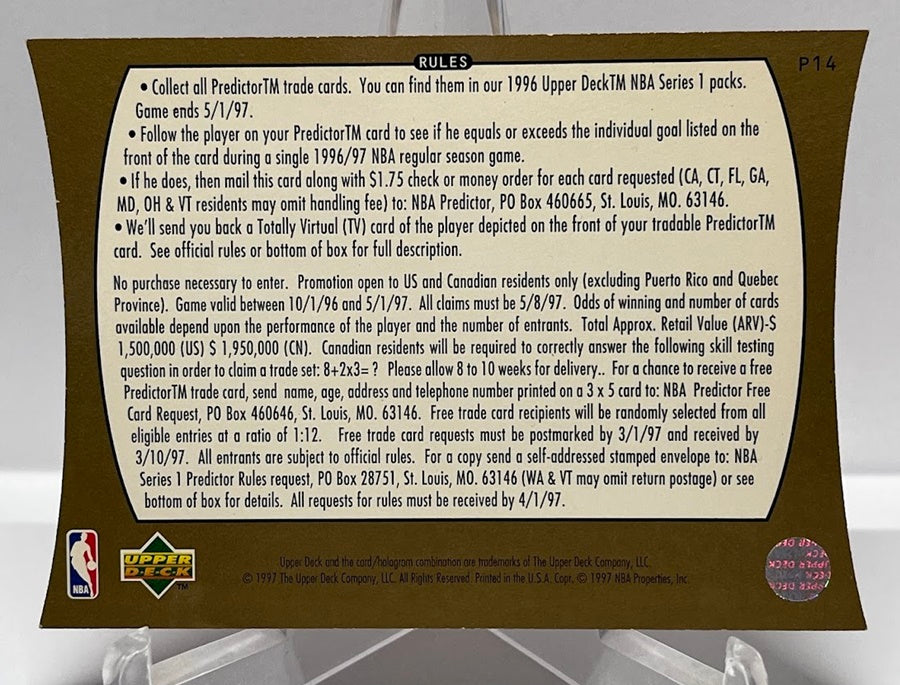 1996-97 Upper Deck Predictor Allen Iverson Philadelphia 76ers