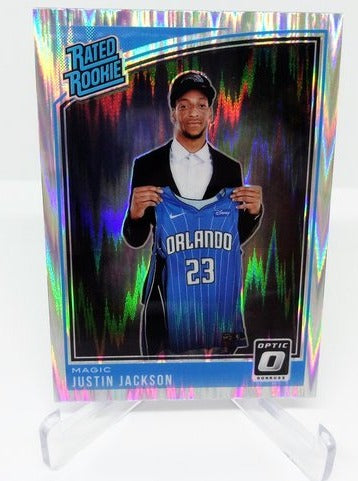 2018-19 Panini Donruss Optic Shock Prizm Rated Rookie Justin Jackson