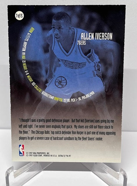 1996-97 Fleer Ultra All Rookie Allen Iverson Philadelphia 76ers #7