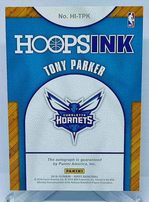 2018-19 Panini Hoops INK AU Tony Parker Charlotte Hornets