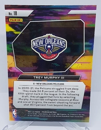 2021-22 Panini Prizm Instant Impact RC Trey Murphy III Pelicans #18