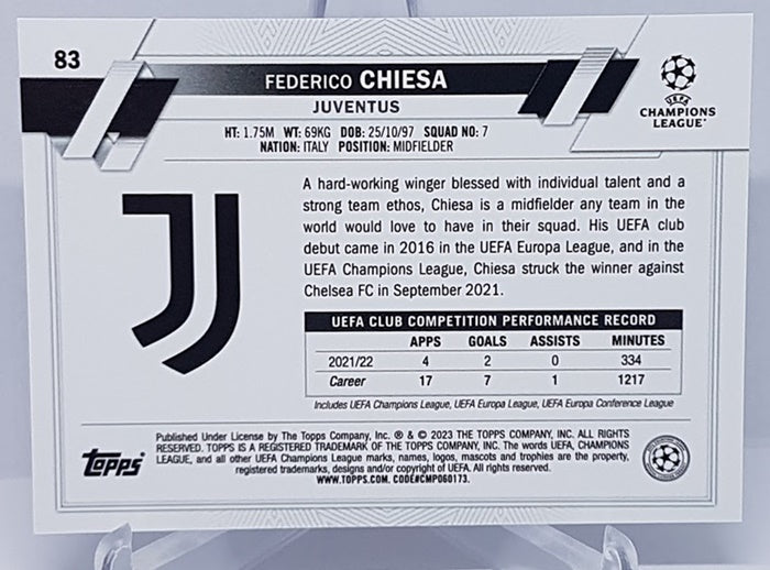 2023 Topps Chrome UCL Pulsar Federico Chiesa Juventus #83