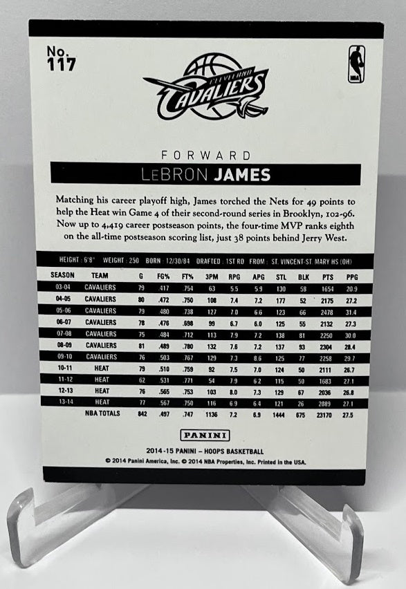 2014-15 Panini Hoops LeBron James Cleveland Cavaliers #117