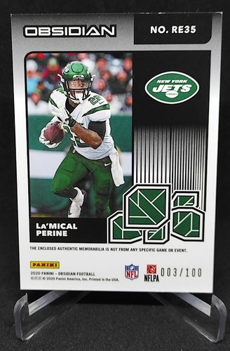 2020 Panini Obsidian RC La'Mical Perine NY Jets 003/100