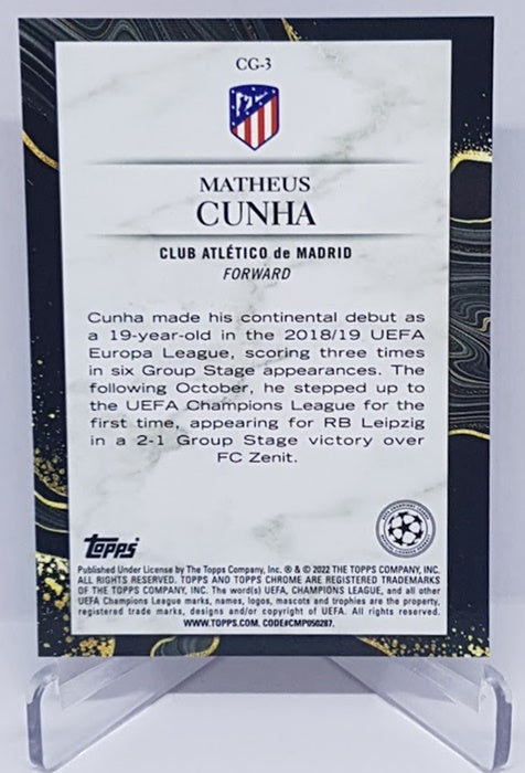 2022 Topps Chrome Champions League Chasing Glory Orange Matheus Cunha