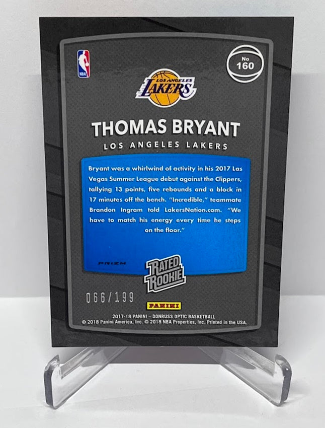 2017-18 Panini Donruss Optic Rated Rookie Thomas Bryant Lakers 066/199 #160