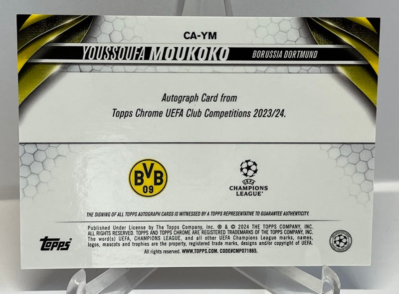 2023-24 Topps Chrome UEFA Gold Lava Youssoufa Moukoko BVB #B
