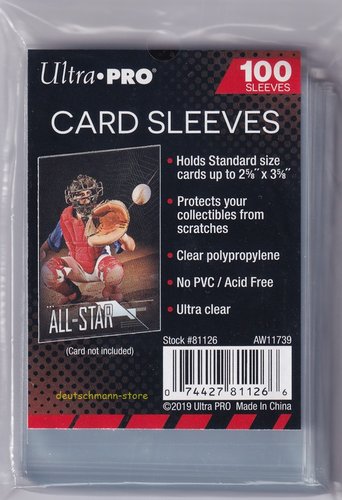 100 Ultra Pro Card Sleeves clear Standard Size