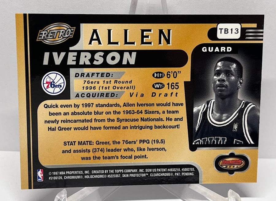 1997 Topps Bowmans Best Retro Allen Iverson Philadelphia 76ers #13