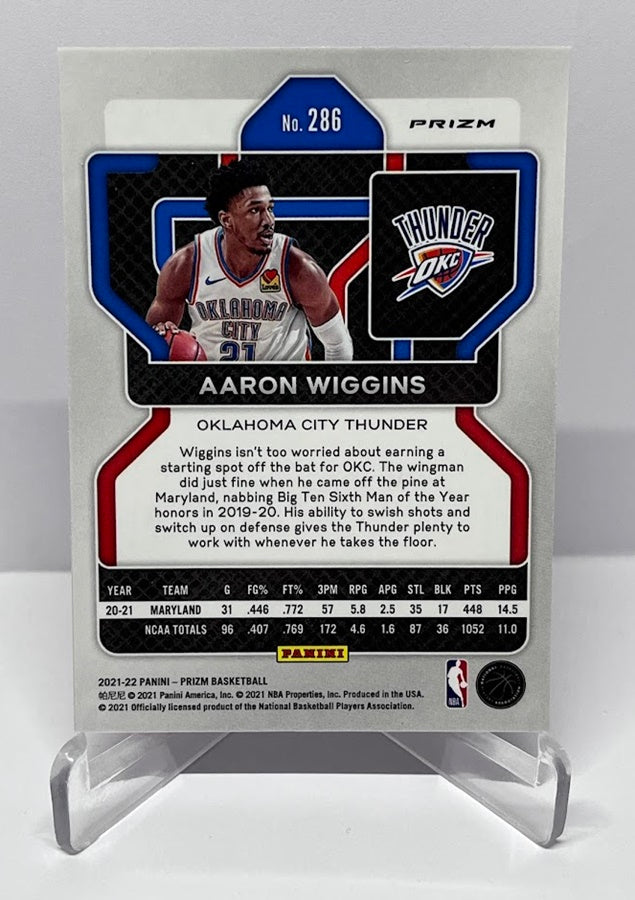 2021-22 Panini Prizm Ruby Wave Prizm RC Aaron Wiggins Okc Thunder #286