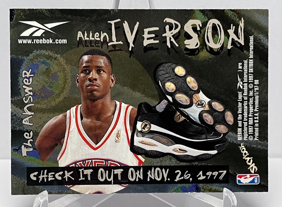 1997 Skybox International Reebok White Allen Iverson 76ers
