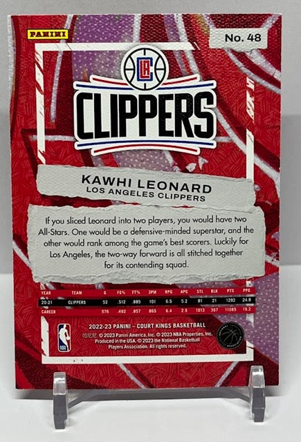 2022-23 Panini Court Kings Artist Proof Kawhi Leonard Clippers #48