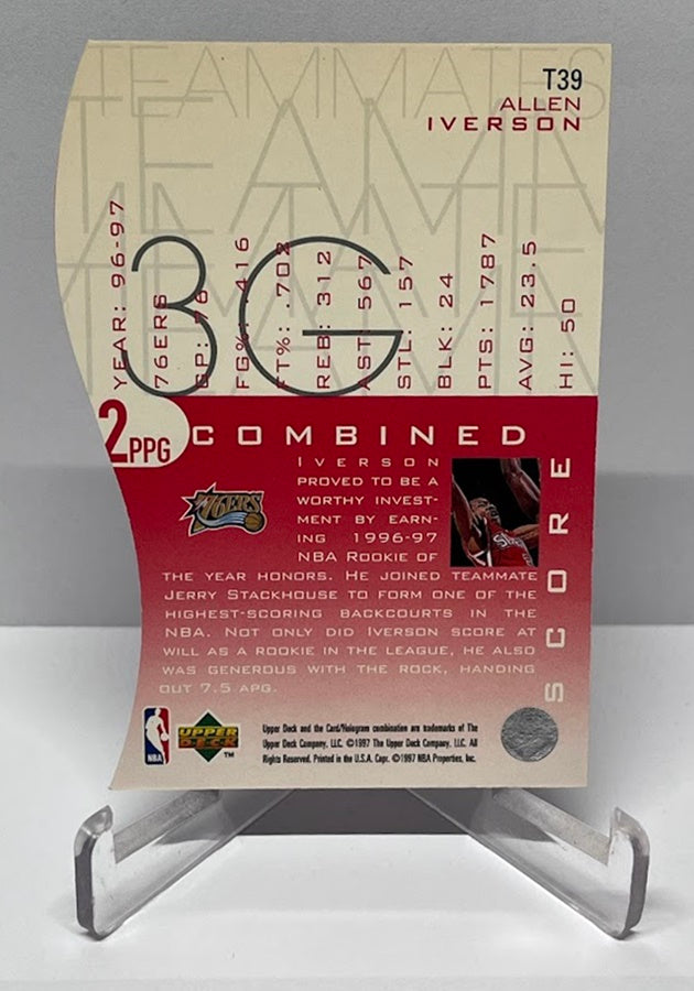 1997 Upper Deck Team Mates Die-Cut Allen Iverson 76ers #T39