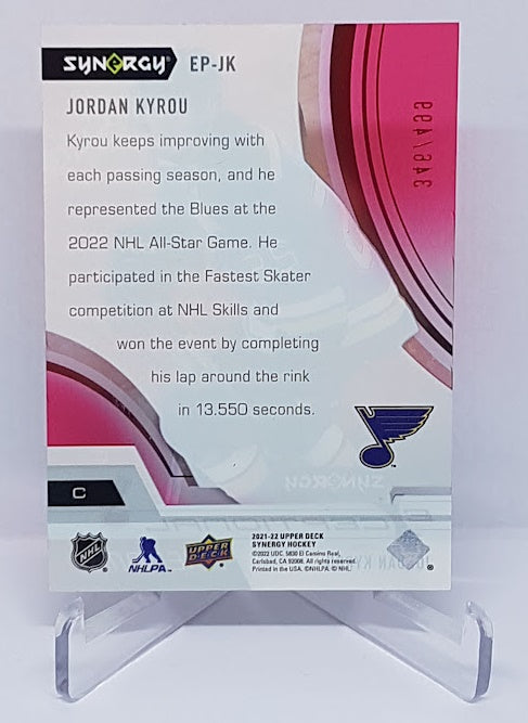 2021-22 Upper Deck Synergy Exceptional Jordan Kyrou Blues 346/499