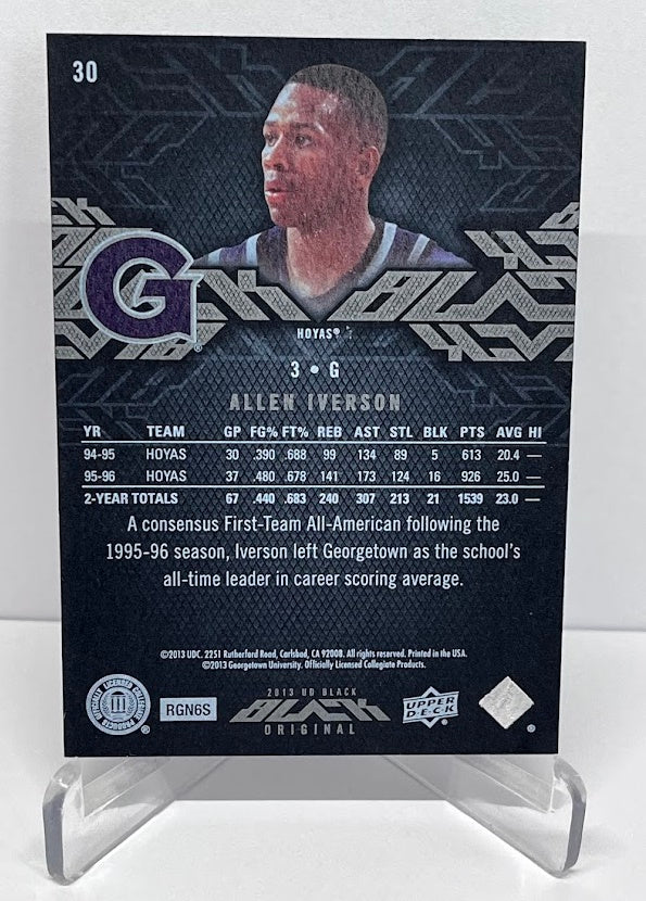 2013 Upper Deck Black Allen Iverson Georgetown Hoyas 161/175 #30