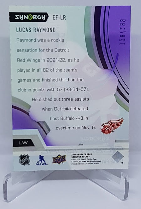 2021-22 Upper Deck Synergy Purple Exceptional Lucas Raymond Red Wings 128/199