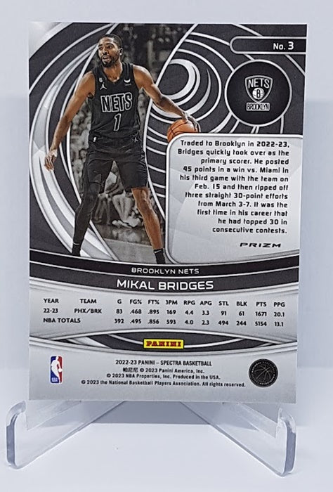 2022-23 Panini Spectra Asia Prizm Mikal Bridges Brooklyn Nets #3