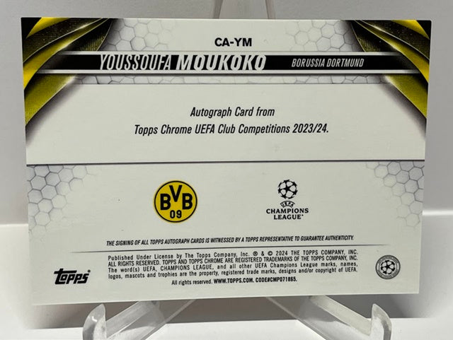 2023-24 Topps Chrome UEFA Gold AU Youssoufa Moukoko BVB 19/50