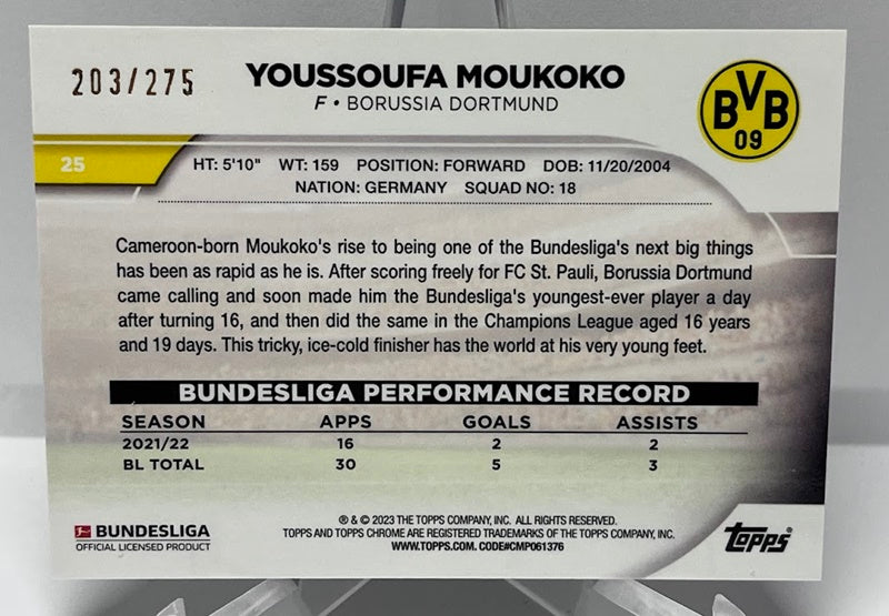 2022-23 Topps Chrome Youssoufa Moukoko BVB 203/275 #25