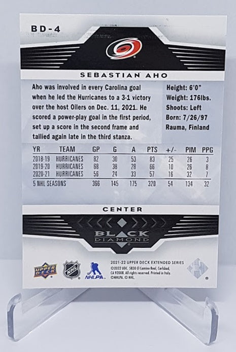 2021-22 Upper Deck Extended Series Black Diamond Sebastian Aho Hurricanes
