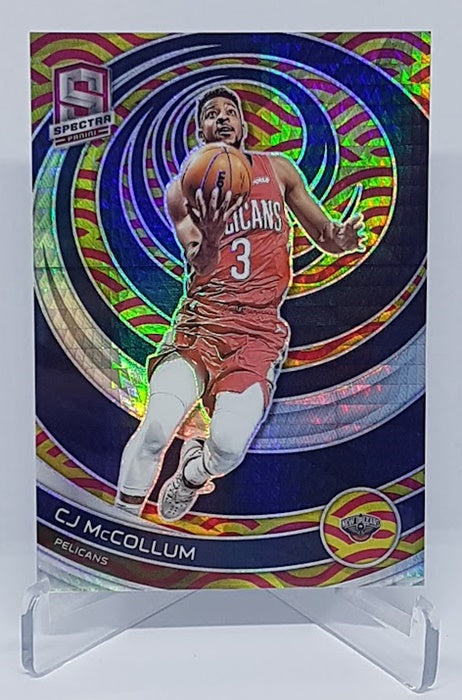 2022-23 Panini Spectra Asia Red & Yellow Prizm CJ McCollum Pelicans 43/75