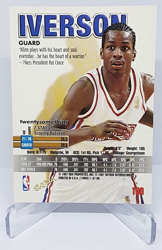 1997 Skybox Z Force Allen Iverson Philadelphia 76ers #100