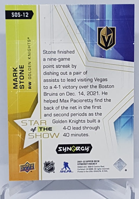 2021-22 Upper Deck Synergy Star of the Show Mark Stone Golden Knights