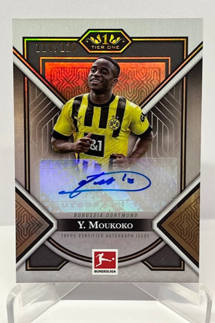 2022-23 Topps Tier One Bundesliga Young Gold AU Youssoufa Moukoko 114/120