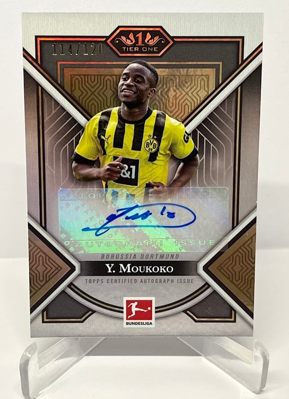 2022-23 Topps Tier One Bundesliga Young Gold AU Youssoufa Moukoko 114/120