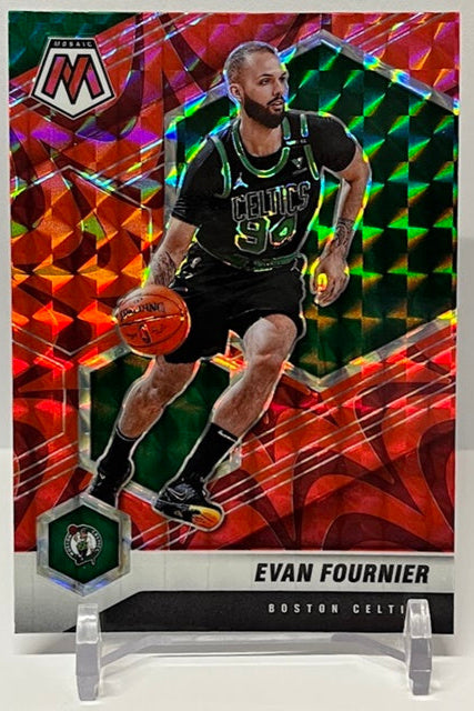2020-21 Panini Mosaic Red Reactive Prizm Evan Fournier Boston #132