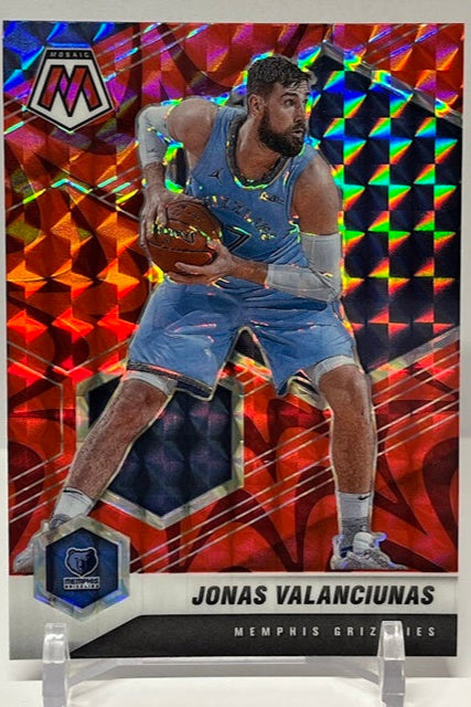 2020-21 Panini Mosaic Red Reactive Prizm Jonas Valanciunas Memphis #94