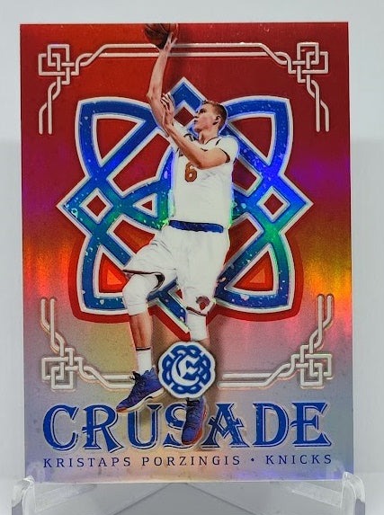2016-17 Panini Excalibur Crusade Red Prizm Kristaps Porzingis Knicks 98/99 #105